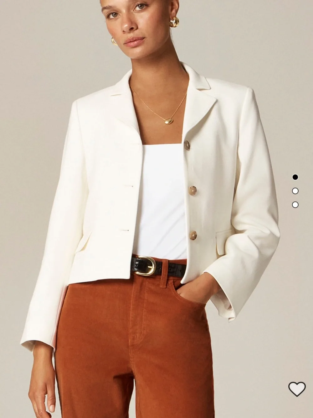 J. Crew Cropped Lady Blazer in four seasons stretch ivory size 10 women’s